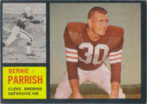 Bernie Parrish Rookie 1962 Topps #34 football card