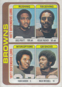 Browns Team Checklist 1978 Topps football card