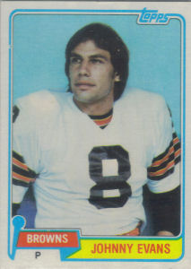 Johnny Evans 1981 Topps #129 football card