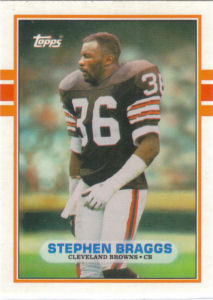 Stephen Braggs Rookie 1989 Topps Traded #127T football card