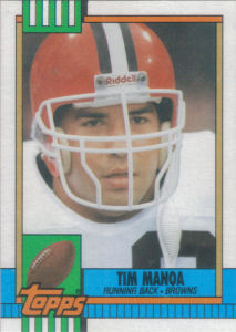Tim Manoa Rookie 1990 Topps #167 football card