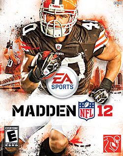 Peyton Hillis on the cover of the video game Madden 12