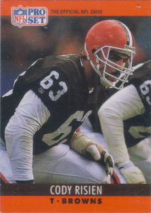 Cody Risien blankback 1990 Pro Set #75D football card