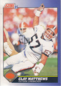 Clay Matthews 1991 Score #19 football card