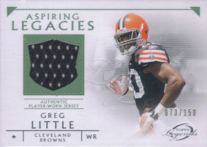 2011 Greg Little Topps Legends Aspiring Legacies Relic Jerseys GREEN #ALR-GL football card - Serial no. 073/150